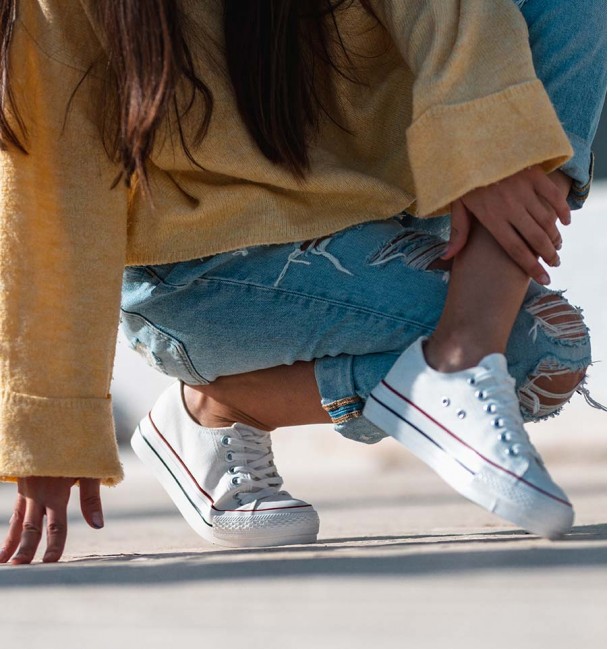 tênis de lona feminino branco