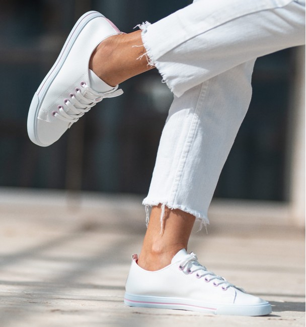 zapatillas bambas de cuerina blancas y rosas zapatillas bambas de cuerina blancas y rosas