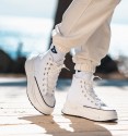 Women's platform canvas trainers