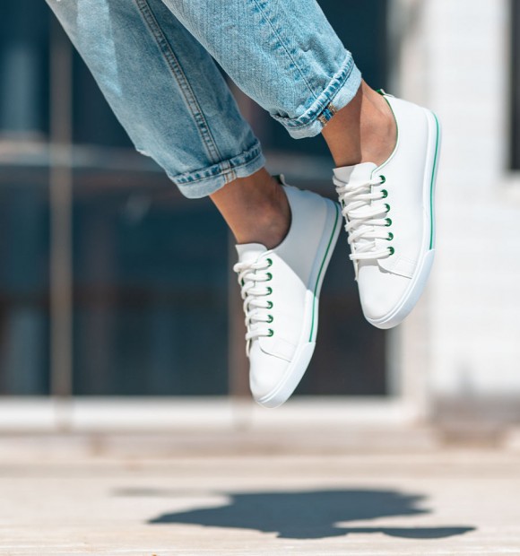 Vicky green and white sneakers 2