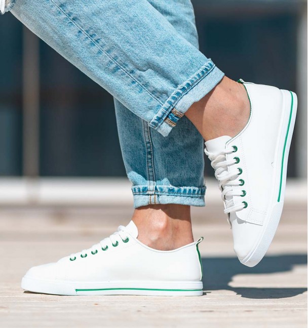 Bambas Vicky branco y verde