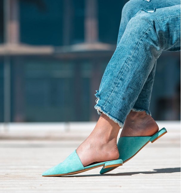 Zapatos mules turquesa Zapatos mules turquesa