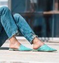 Zapatos mules turquesa