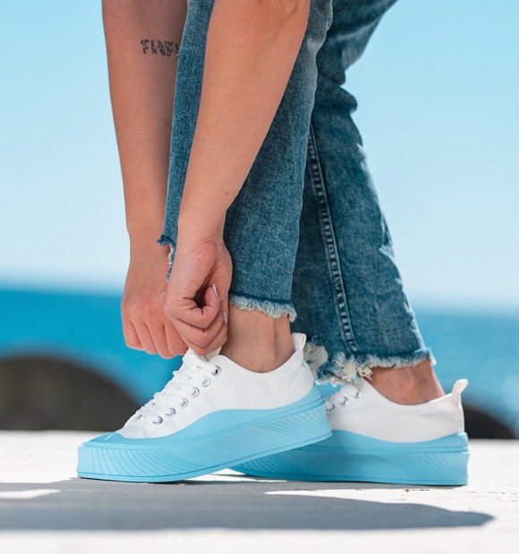 Zapatillas suela gruesa Berlin azul