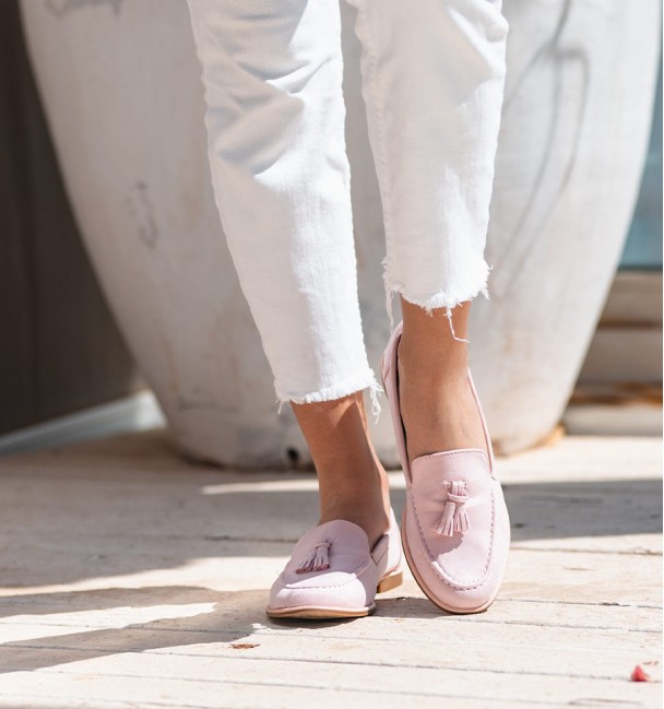 Mocassins rosas de mujer