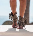 Green sandals boots  Boho Dalias