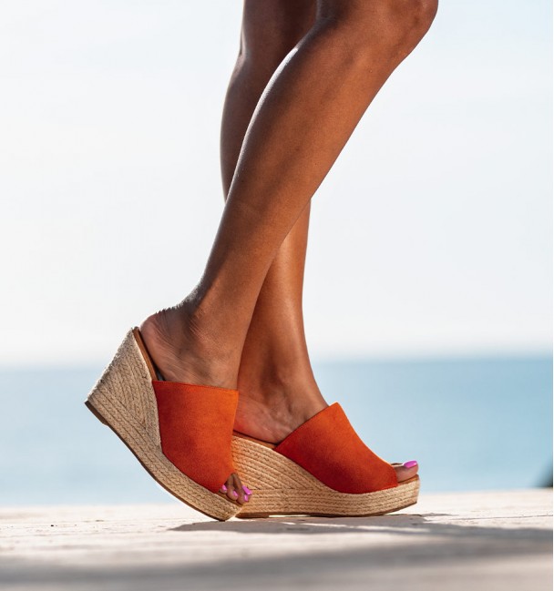 Orange high wedges Linda