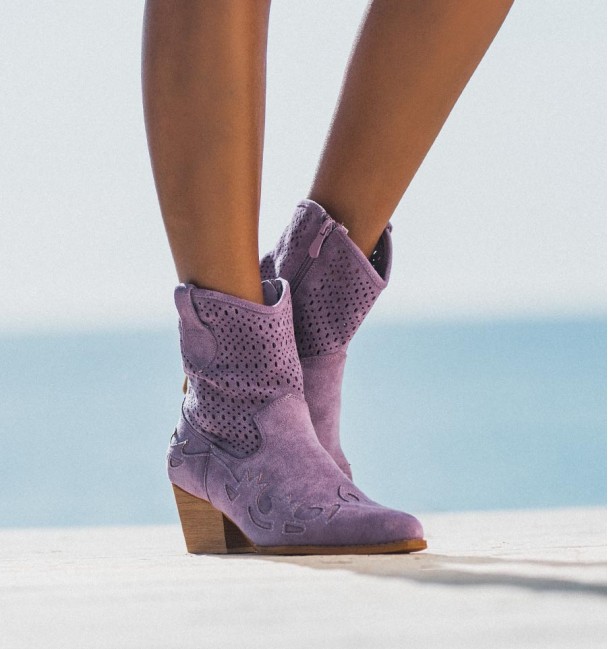 Purple cowboy boots