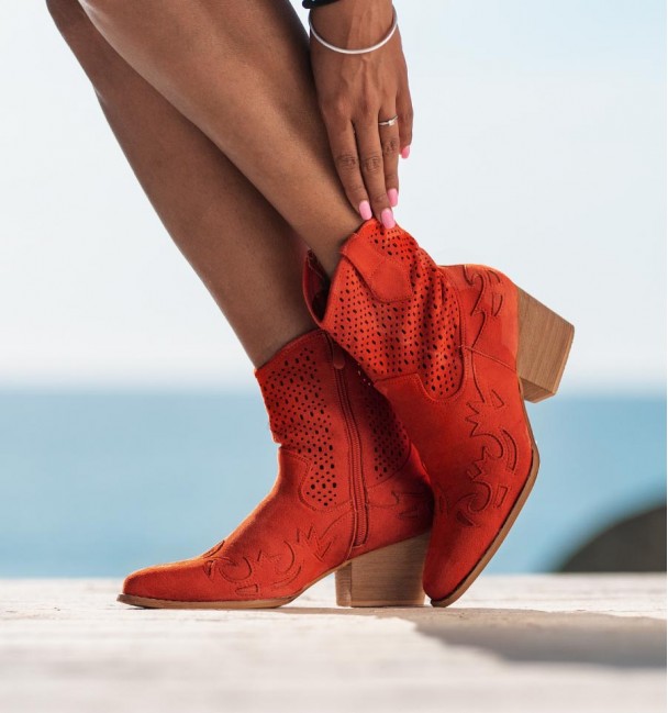 Botas laranja cowboy Botas laranja cowboy