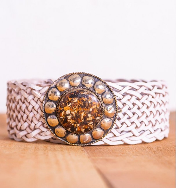 Cinturón bohochic blanco