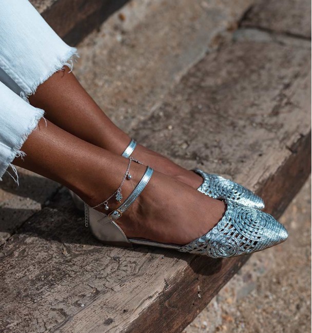 Silver ballerinas Silver ballerinas