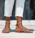 Golden braided sandals