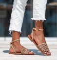 Golden braided sandals