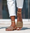 Golden braided sandals