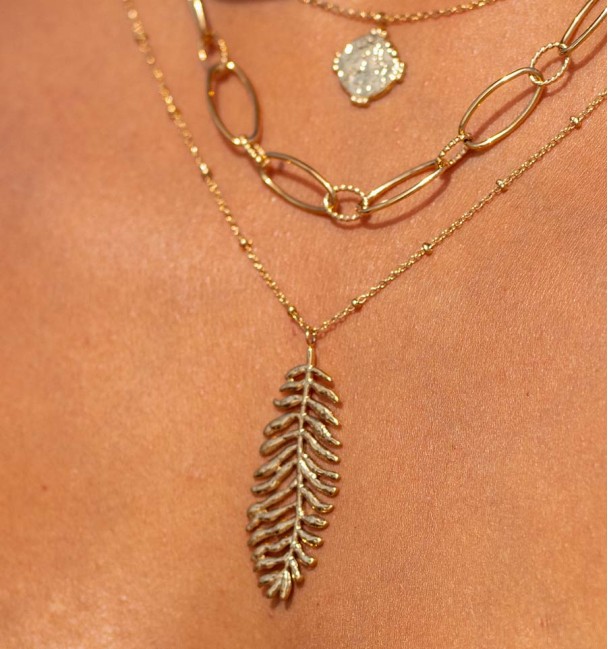 Triple necklace Hoja