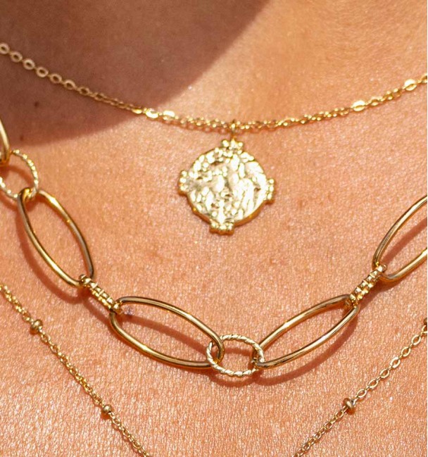 Triple necklace Hoja