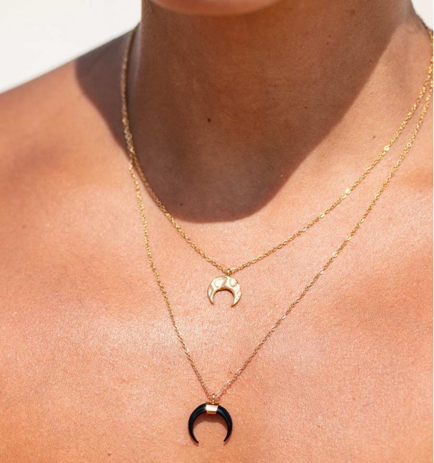 Collar doble black moon