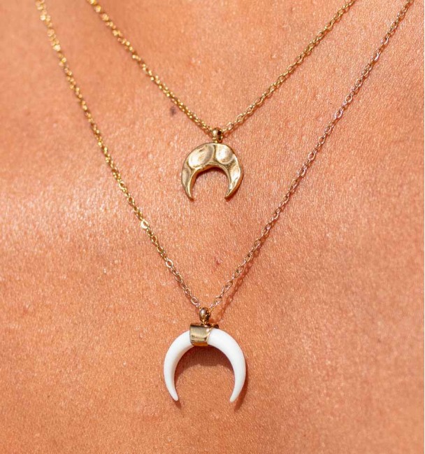 Collar doble white moon