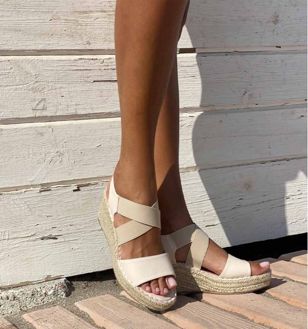 Cuñas beige esparto Alma