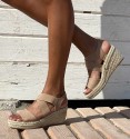 Wedge taupe sandals Alma