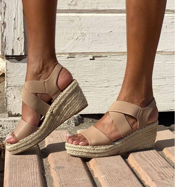 Wedge taupe sandals Alma