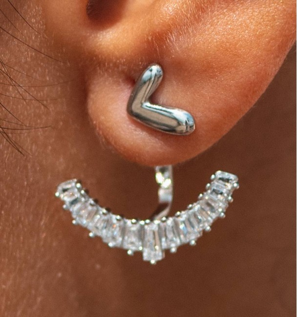 Pendientes mixi plateados