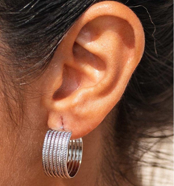 Pendientes multi plateados