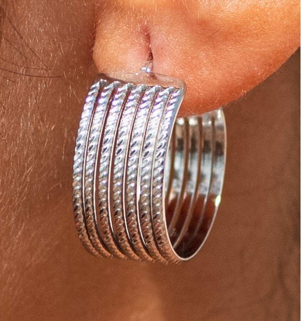 Pendientes multi plateados