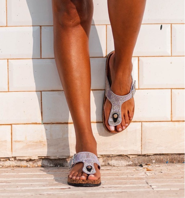 Sandalias bio corcho lila