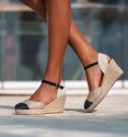 Bicolour esparto wedges