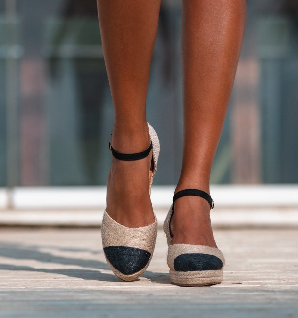 Bicolour esparto wedges Bicolour esparto wedges