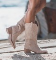 beige cowboy boots Aila