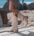 beige cowboy boots Aila