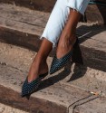Heeled flat shoes with studs