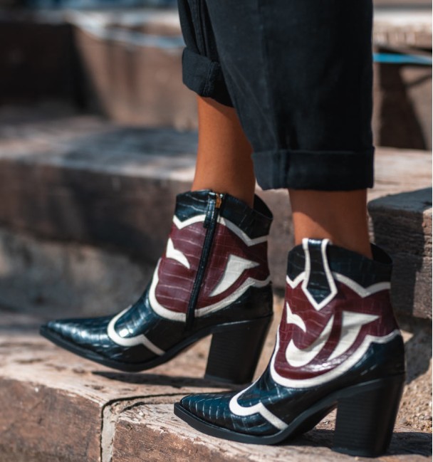 Botines cowboy burdeos Okland