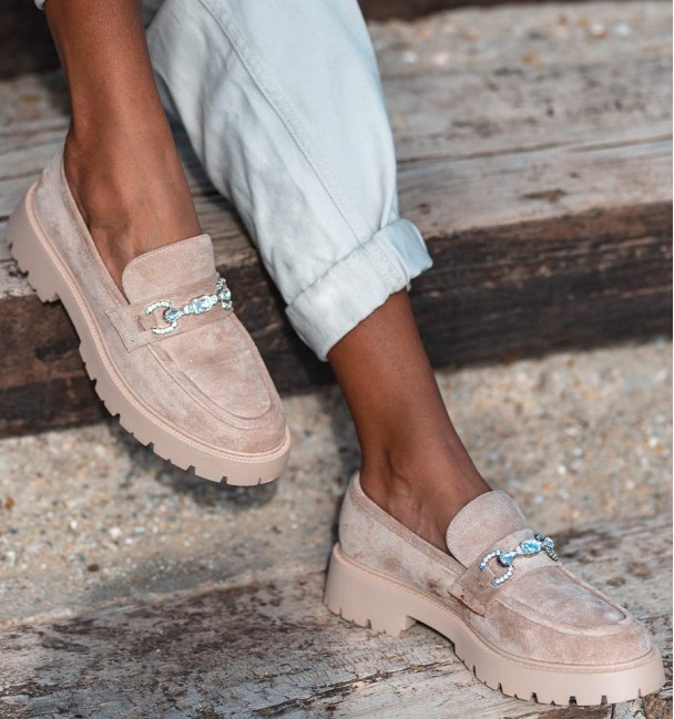 Track loafers beige Cristales