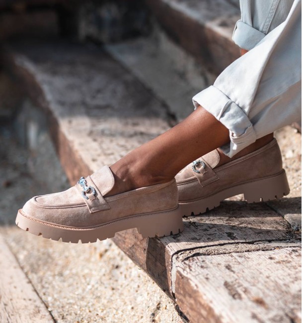 Track loafers beige Cristales
