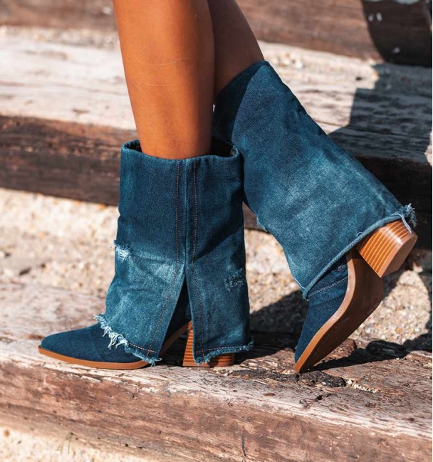 July jeans flap boots