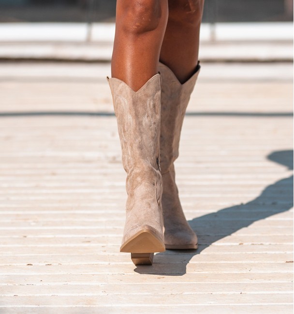 taupe cowboy boots Dim