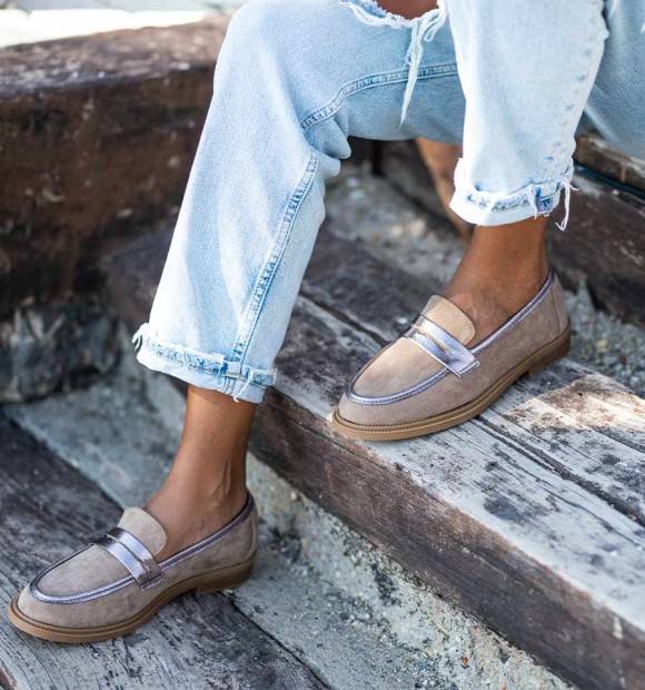 khaki loafers Jimena