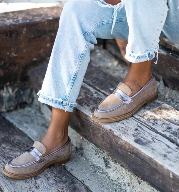 khaki loafers Jimena