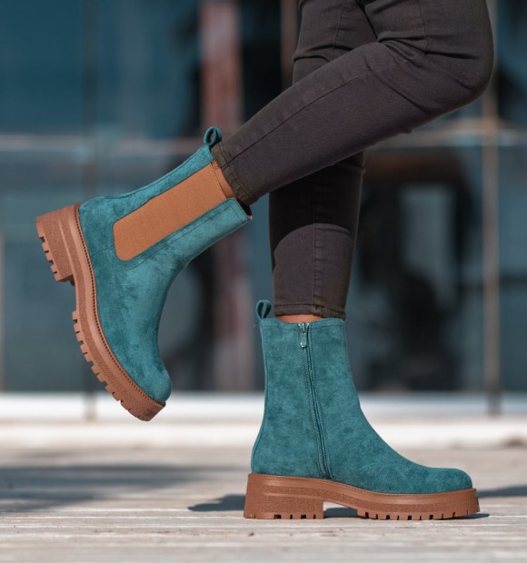 Ankle boots track green Amberes 2
