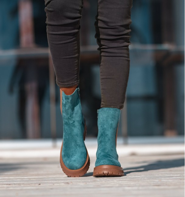 Ankle boots track green Amberes