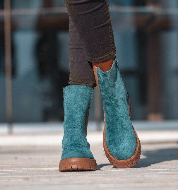 Ankle boots track green Amberes