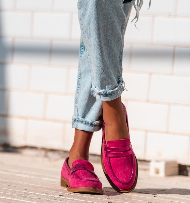 fuscia loafers Jimena
