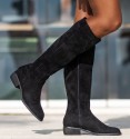 flat boots in textile material in black colour