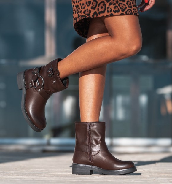 biker boots Illinois brown 2