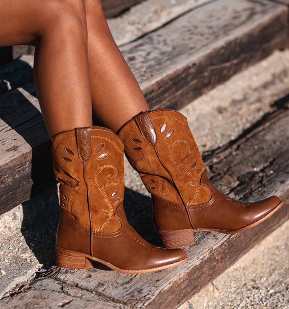 Botas Moteras Botas Marrones Suela Track Botas Cowboy