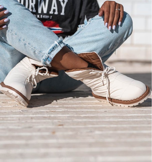 Botas acolchadas beige Pure Winter