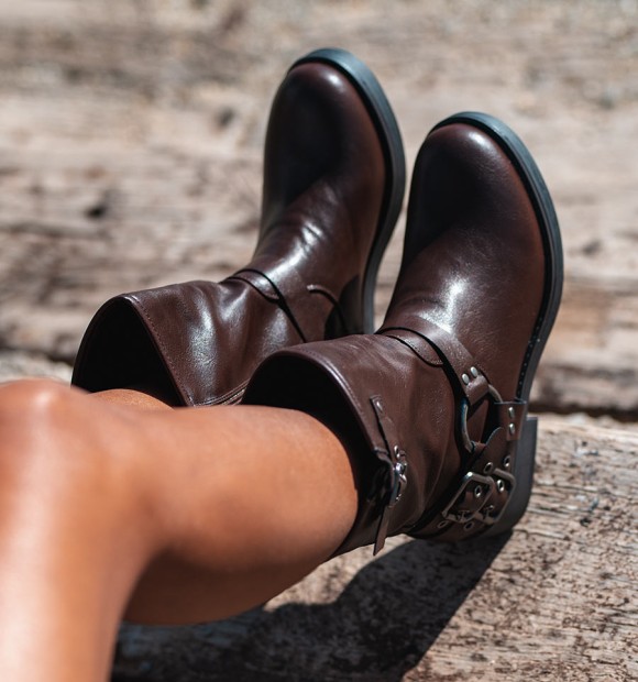 Botas de biker Lukie castanhas 2